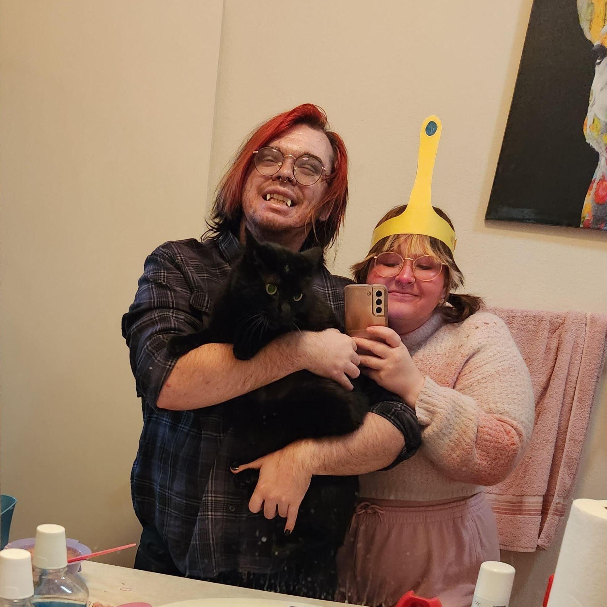 Halloween 2022 as Marshall Lee the Vampire King and Princess Bubblegum