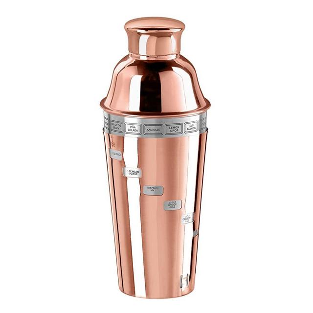 OGGI Dial A Drink Cocktail Shaker - Copper Plated, 15 Recipes, 34 oz - The Original and Only Dial A Drink - Ideal Home Bar Drink Mixer, Bartender Kit, Essential Bar Accessories