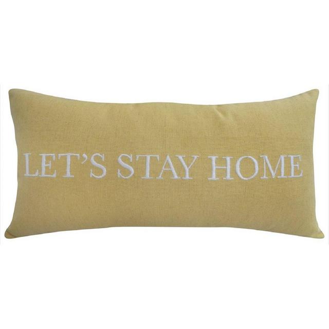 Oversized Lumbar "Let's Stay Home" Pillow Yellow - Threshold™