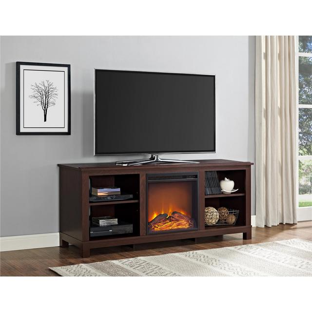 Ameriwood Home Edgewood TV Console with Fireplace for TVs up to 60, Espresso