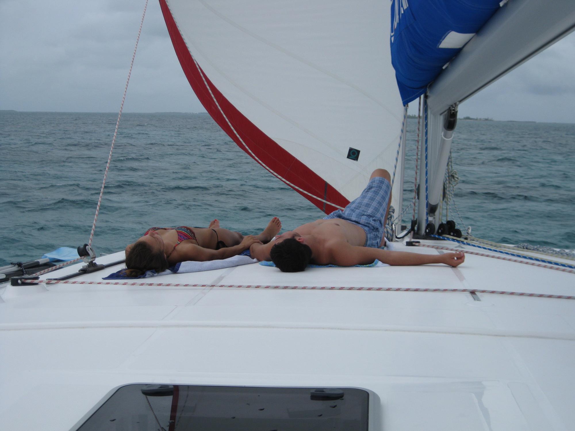 Holding hands and getting a tan in the Bahamas 2013