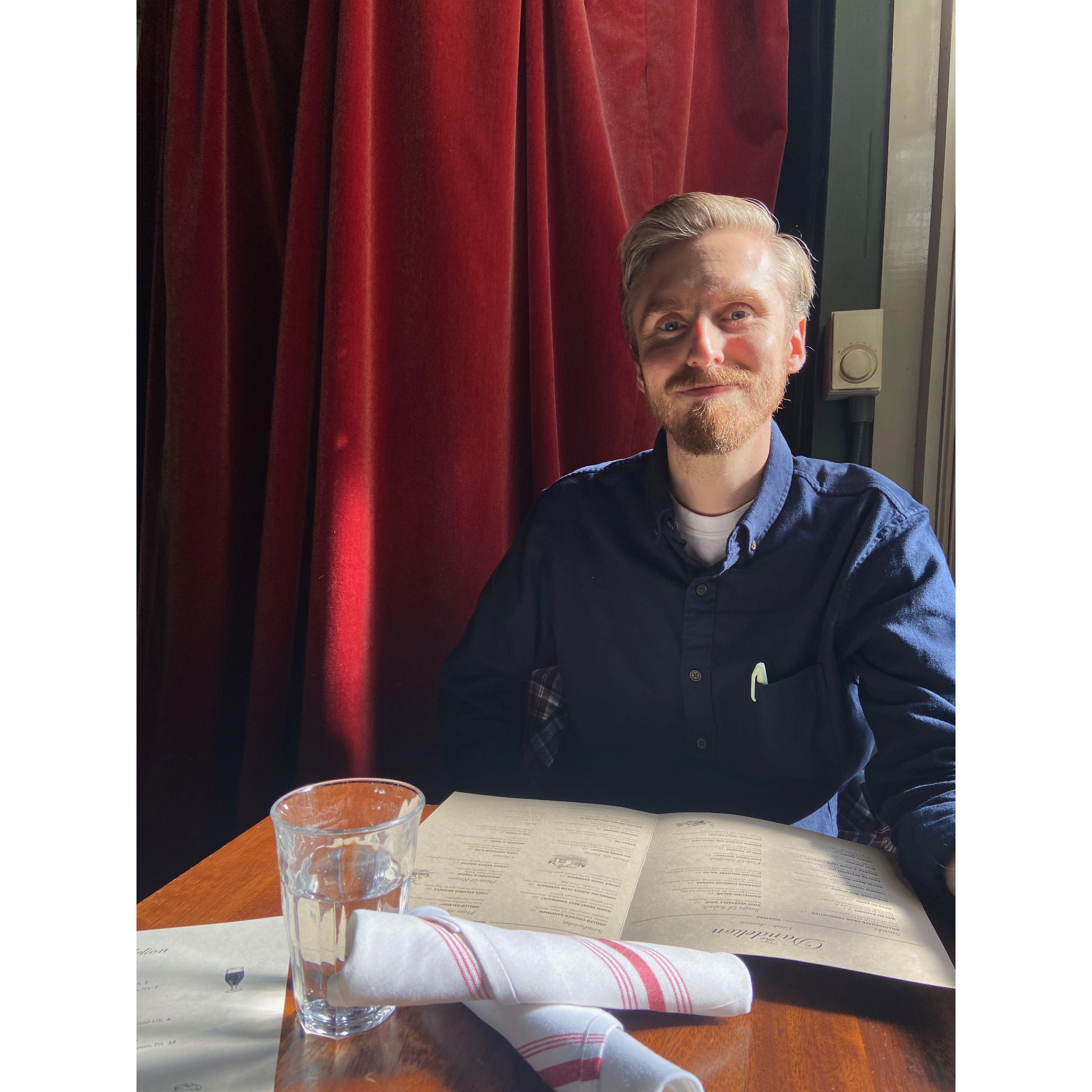 Lunch at the Dandelion right before  Chris proposed
