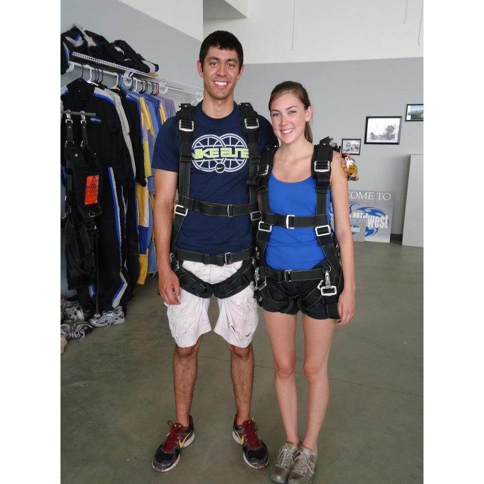 Prepped and ready to jump out of a plane!