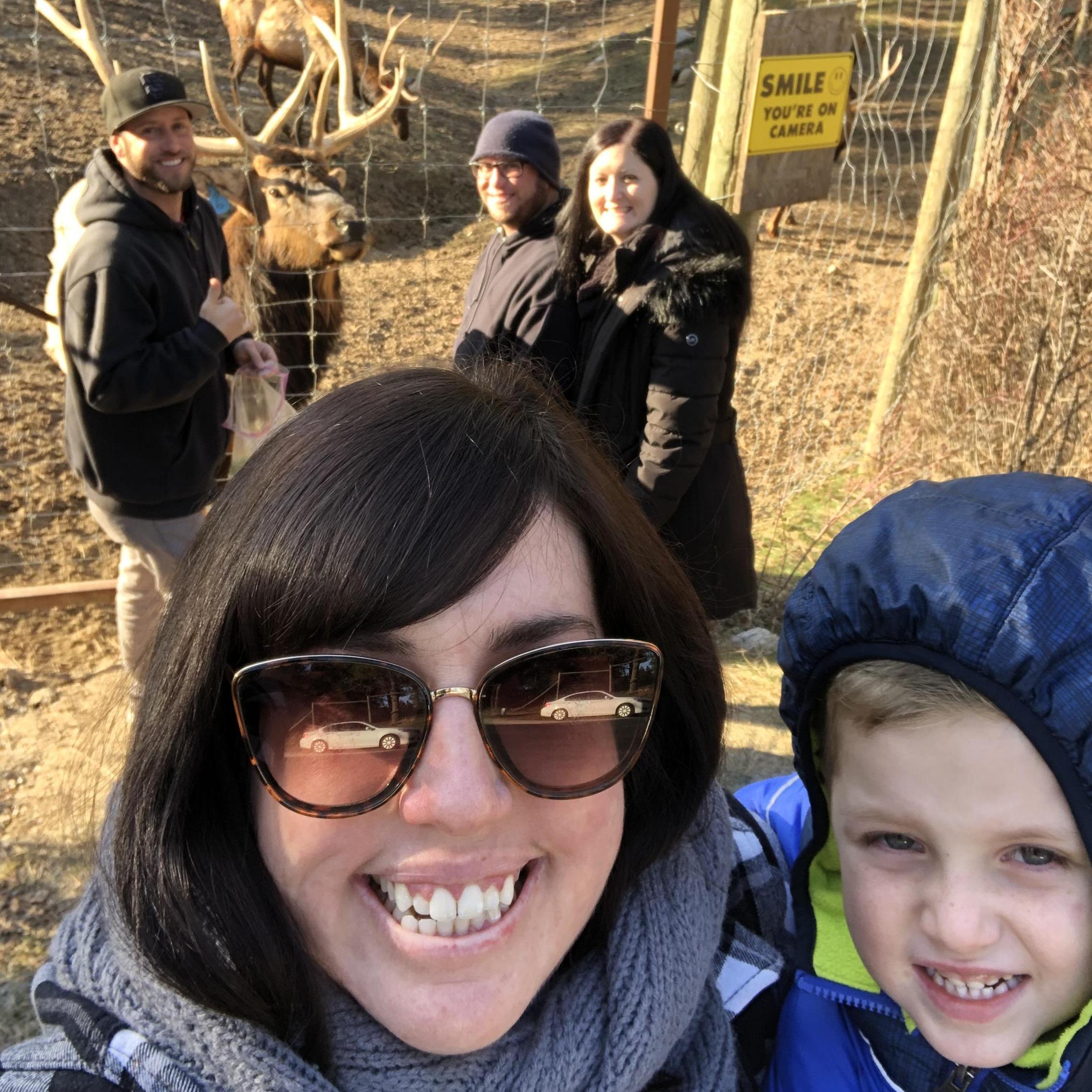 Feeding the Elk with Nick, Katie, Colin and Quinn