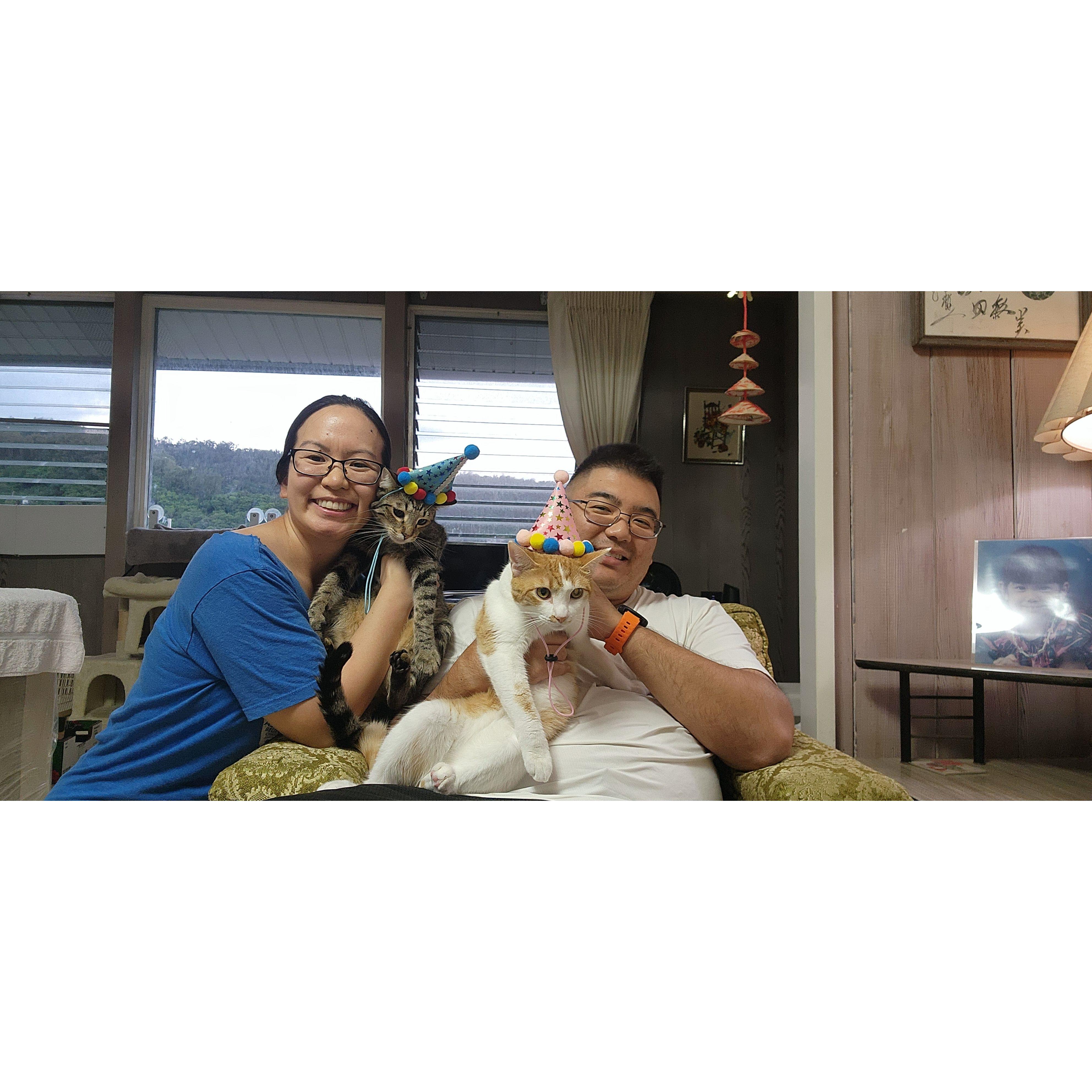 Celebrating Einstein and Chloe's March birthdays this year, 2025