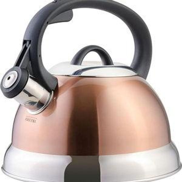 Mr. Coffee Flintshire Stainless Steel Whistling Tea Kettle - Copper finish