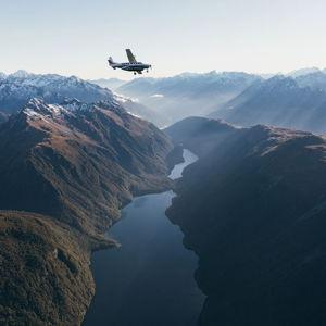 Aerial view from Queenstown to Milford Sound