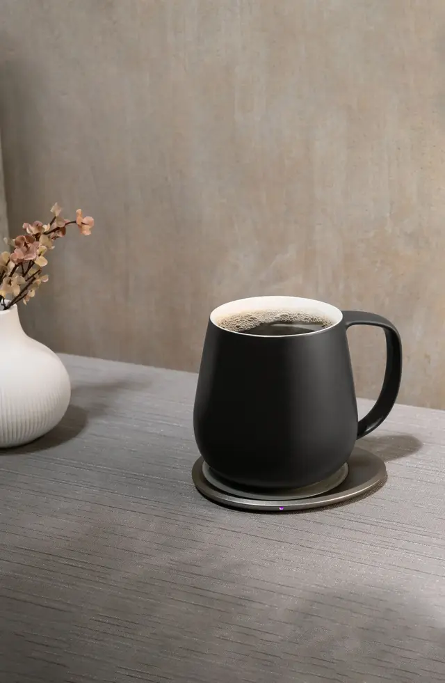 OHOM Ui+ Mug & Warmer Set in Inkstone Black