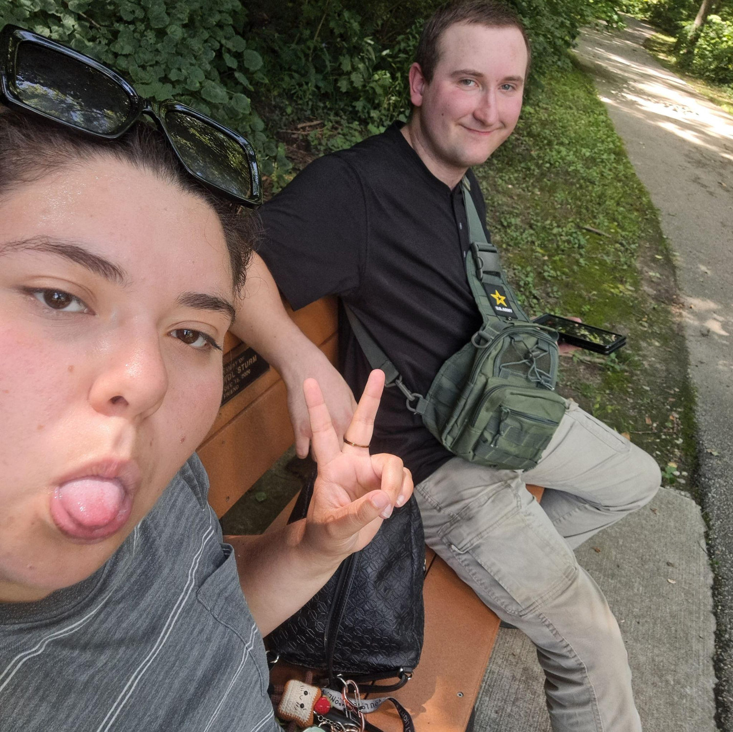 One of our first official dates- hiking and a bible study at Happy Hallow Park :)
