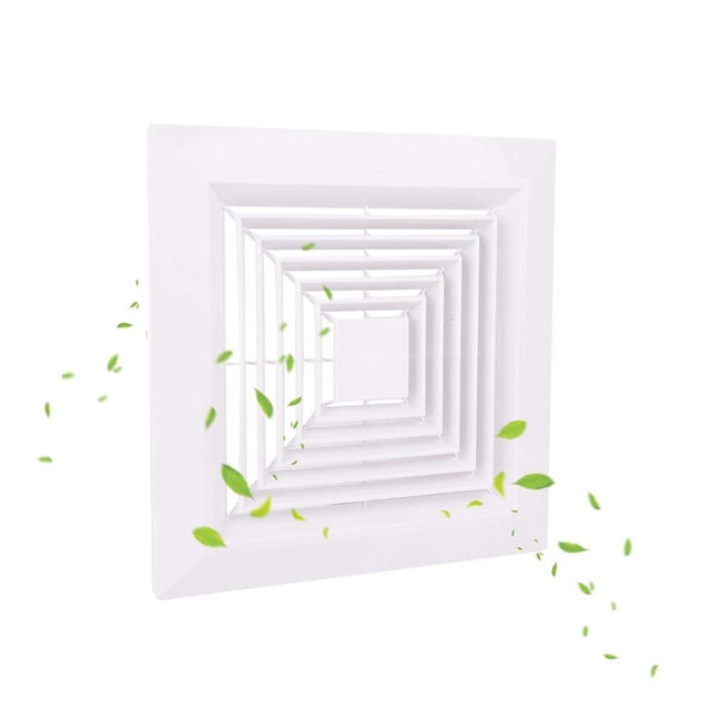 White 1 Piece ( 9 “x 9 ”Inch) Bathroom Exhaust Fan Cover with Spring, Square Ceiling or Wall Mounted Exhaust Fan, Ceiling Fan, Grille, Air Diffuser, Diverter Ventilation Hood, Replacement Accessories