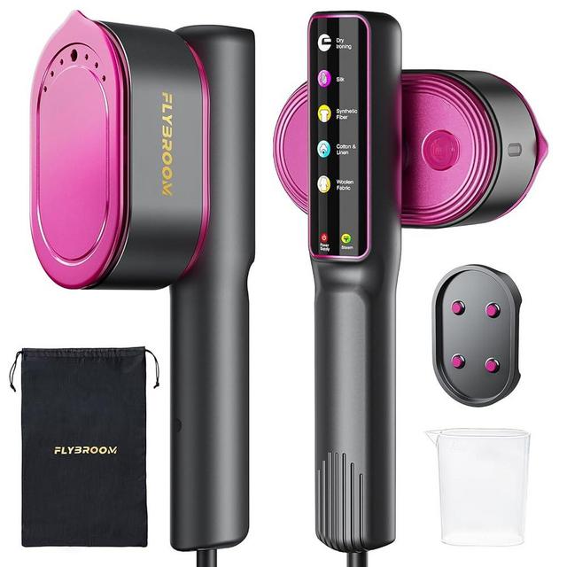 Travel Steamer for Clothes, 1200W Portable Steamer ＆ Iron 2 In 1, 13s Heat Up, LED Touch Display with 5 Modes, Large Ceramic Heat Panel, 110ml Tank, Garment Steamer for Home and Travel