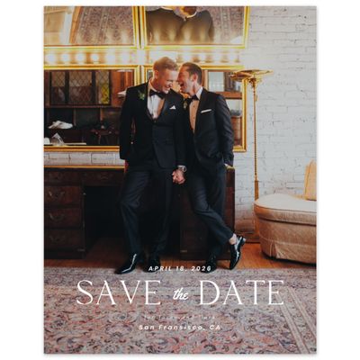 White Geometric Wedding Digital Save the Date - Metropol Photo