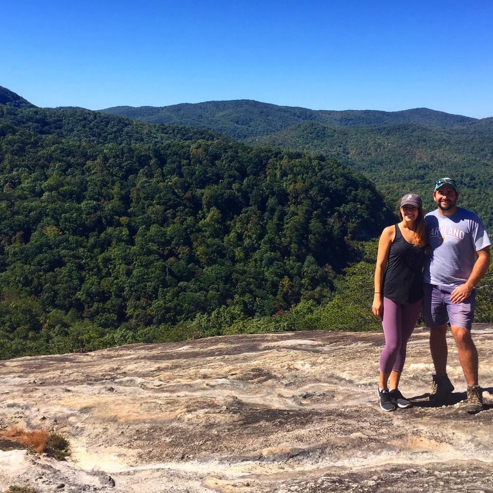 First hurricane evacuation AND first hike together at Table Rock State Park.