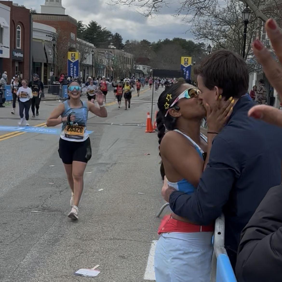 Anika runs the Boston Marathon