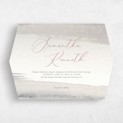 Beige Diamond Wedding Invitation - Elting Landscape