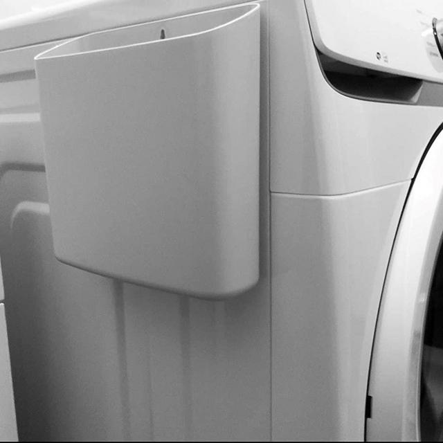 Lint Bin for Laundry Room - Small Waste Bin, Laundry Storage Container for Hanging on Dryer, Washer, Wall, Magnetic Space Saving Wall Mount Waste Bin, Farmhouse Laundry Room Decor Lint Bin
