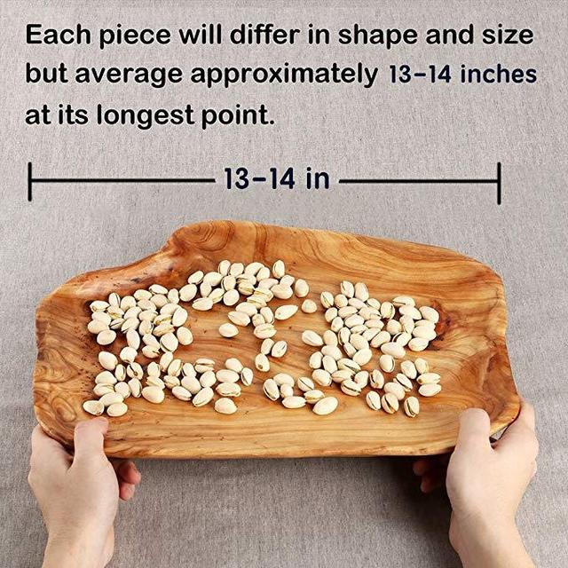 COSPRING Root Wood Party Platter and Tray, Sandwich Serving Wooden Bread Bowl, Hand Carved Artworks (13-15 inch)