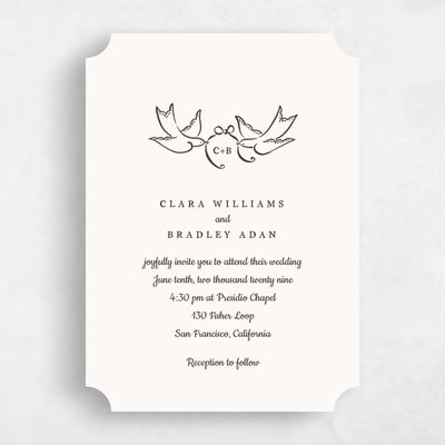 Beige Ticket Wedding Invitation - Camarine Portrait