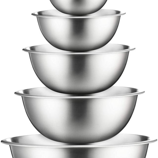 Stainless Steel Mixing Bowls (Set of 6) Stainless Steel Mixing Bowl Set - Easy To Clean, Nesting Bowls for Space Saving Storage, Great for Cooking, Baking, Prepping