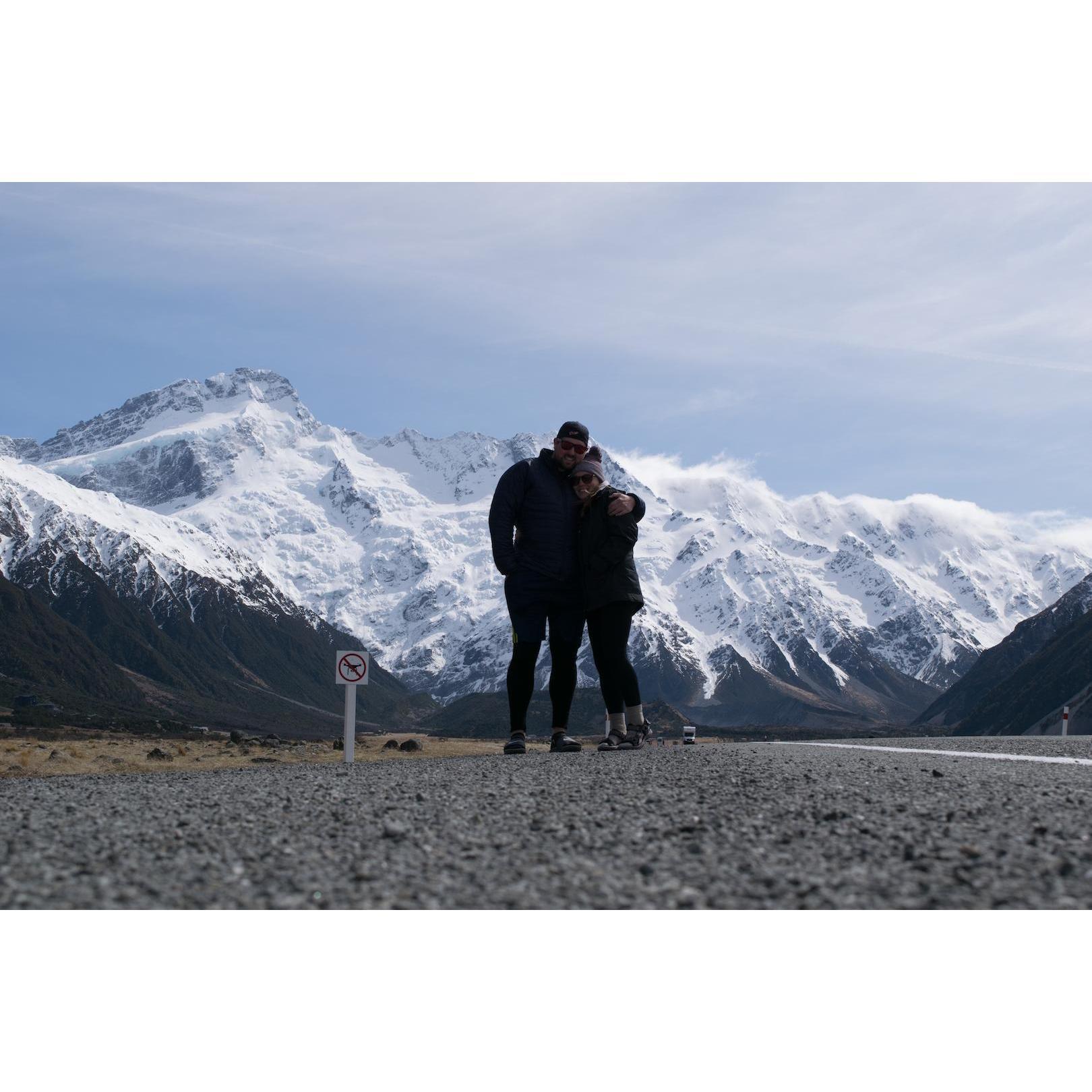 quick stop on drive into Mount Cook National Park, New Zealand