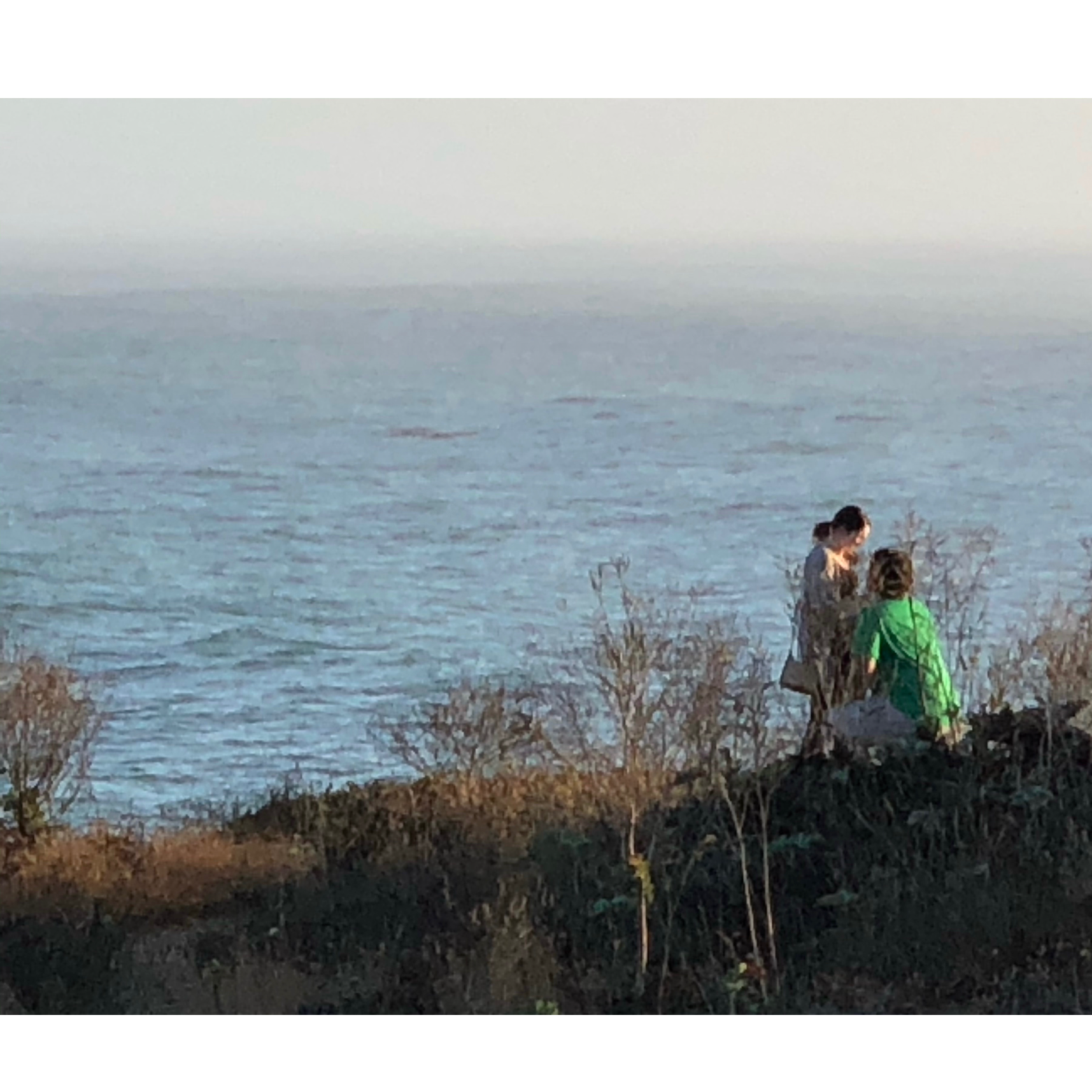 The photo a passerby took on his bicycle from across the bluff, September 25, 2020