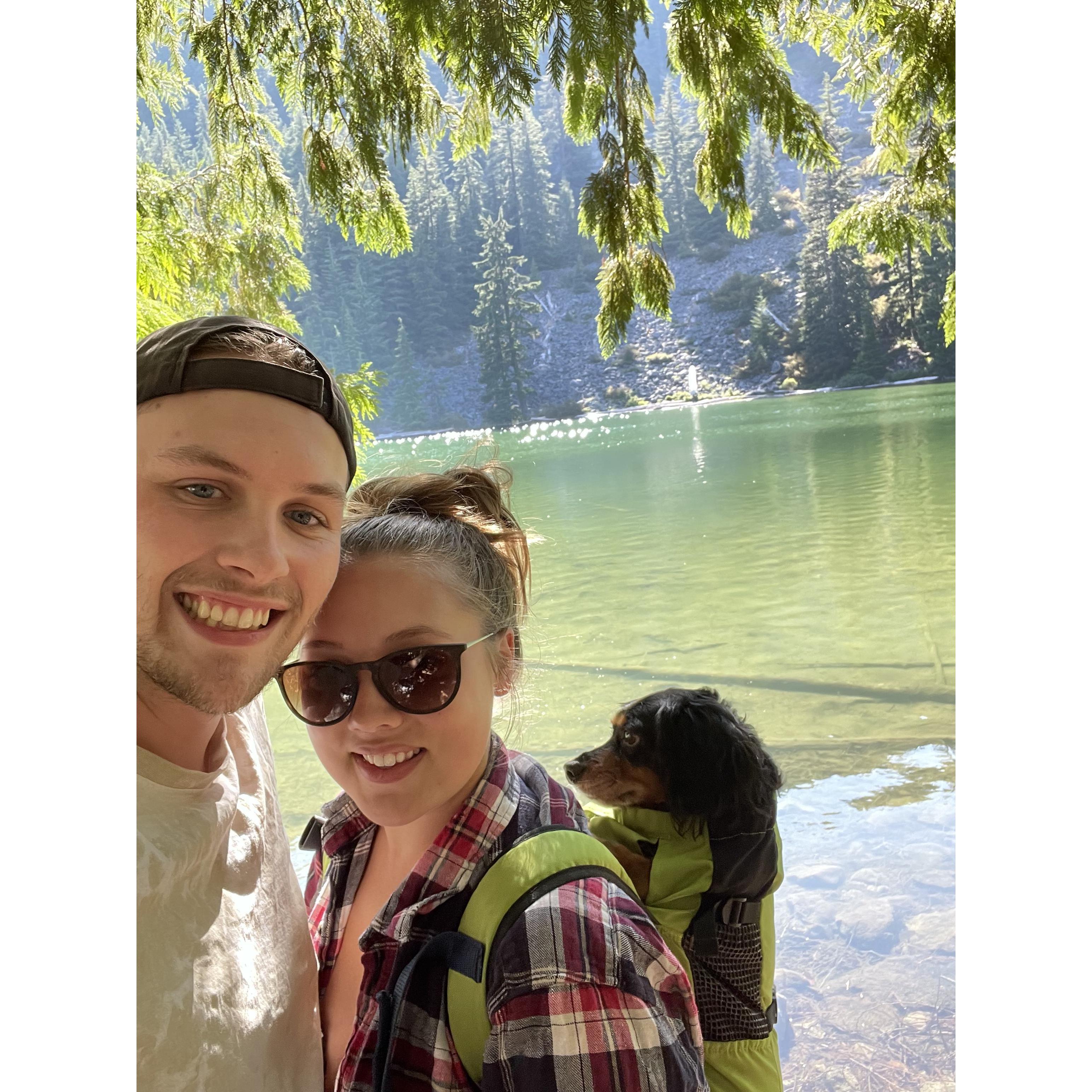 We love outdoor adventures with our dog Hank.
