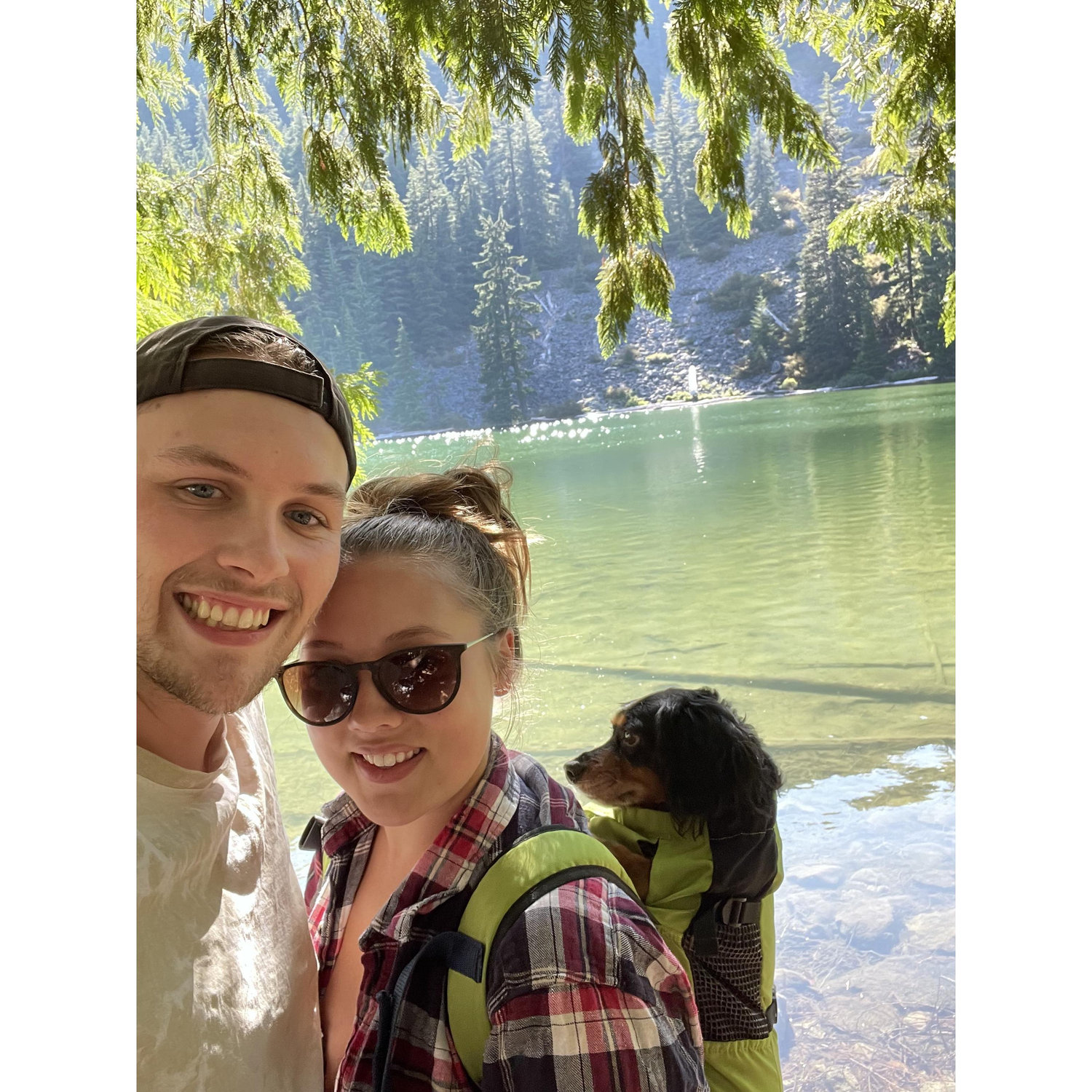 We love outdoor adventures with our dog Hank.