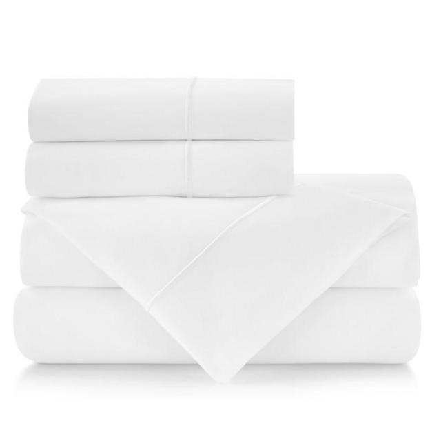 King Size Boutique Embroidered Percale Sheet Set - (White)