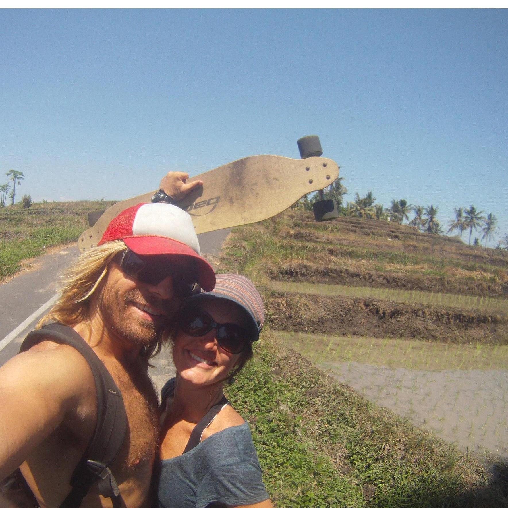 Jojo moved to Bali to live with Mike in September 2015. We had only been together a few times at that point, but we knew it was right. We are soulamtes. Here we are longboarding in Bali
