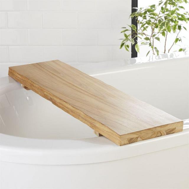 Live Edge Wood Bath Caddy - Natural Wood