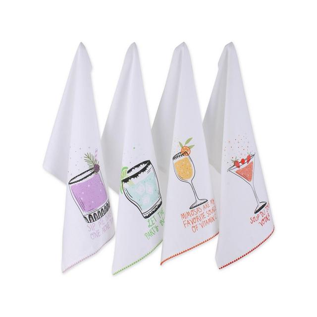Design Imports Pop Fizz Home Collection, Sassy Cocktails, 18" x 28", Set of 4