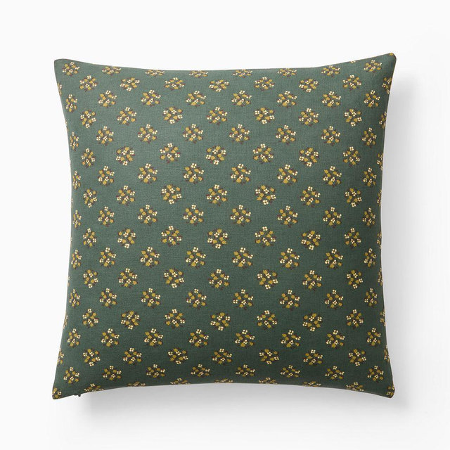 Emma Chamberlain Reversible Floral Pillow Cover, 20"x20", Green