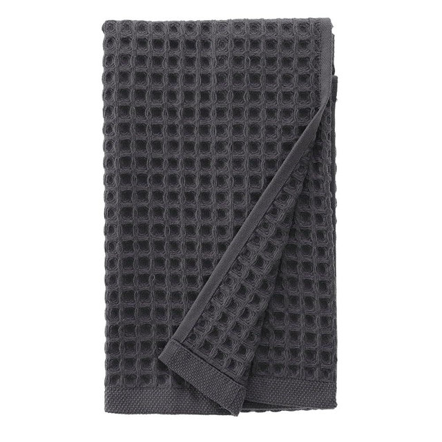 sea me at home Waffle Hand Towel – 100% Turkish Cotton, Quick-Dry, Soft and Absorbent Bathroom Towel (Charcoal)