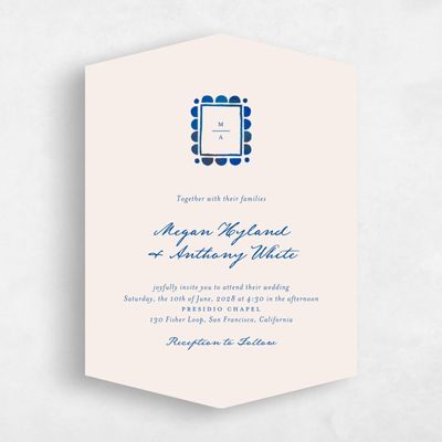 Beige Diamond Wedding Invitation - Fayvel Classic