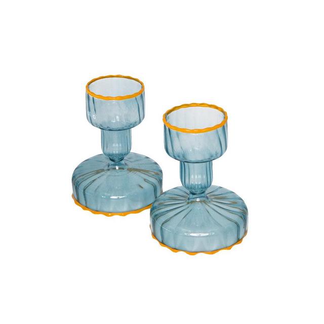 Candy Glass Short Candlesticks