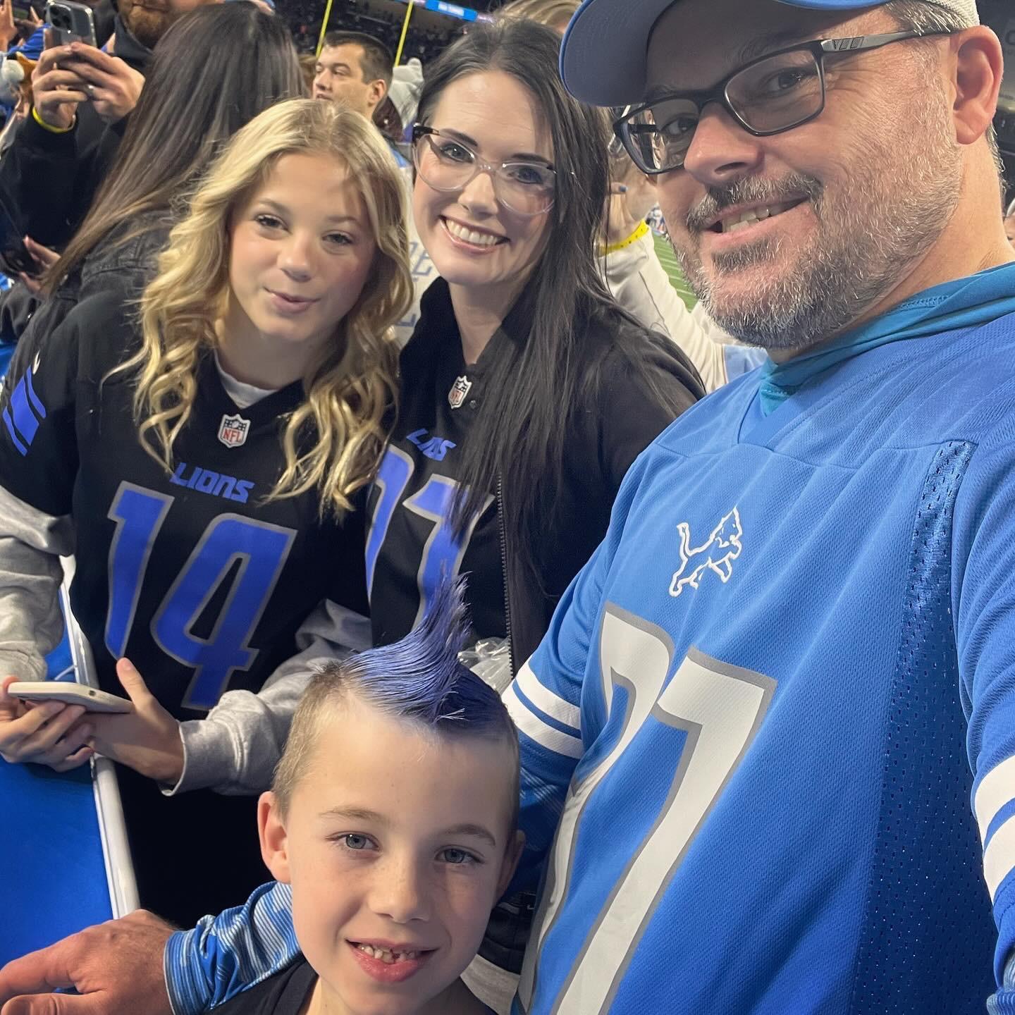 Ford Field 2023… the kids first game!! And we got to go down onto the field!!