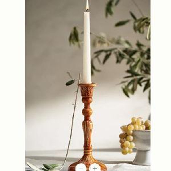 Dark Yellow Textured Enamel Taper Holder, Medium