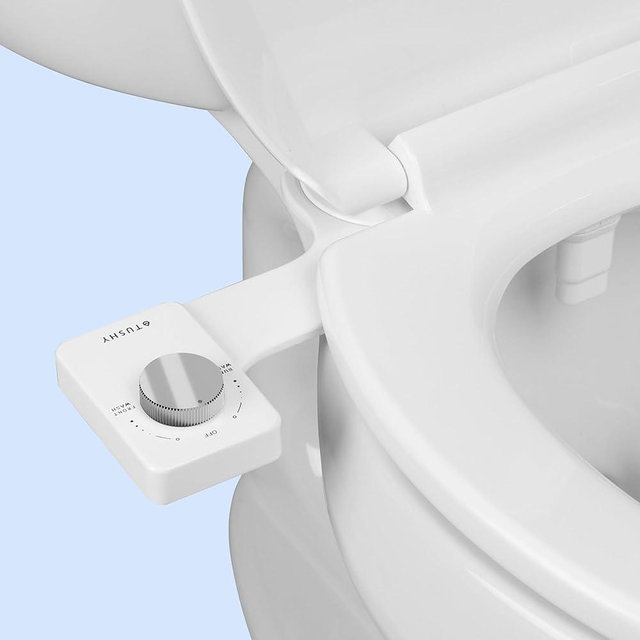 TUSHY NEW Fresh Dual Nozzle Cool Water Bidet: Ultra Slim Toilet Seat Attachment Sprayer with Luxury 2 in 1 Front & Rear 180 Degree Clean, (Easy DIY Install in 10 Minutes), Non-Electric, Chrome Knob
