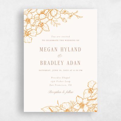 Orange Wedding Invitation - Painaa Portrait