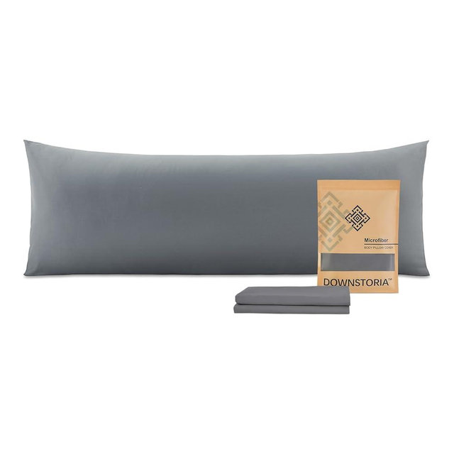Body Pillow Pillowcase, Ultra Soft Microfiber Long Pillow Cover, Envelope Closure Large Pillow Cases 20x54 inch (Dark Gray)