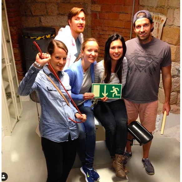 Escape room challenge with friends