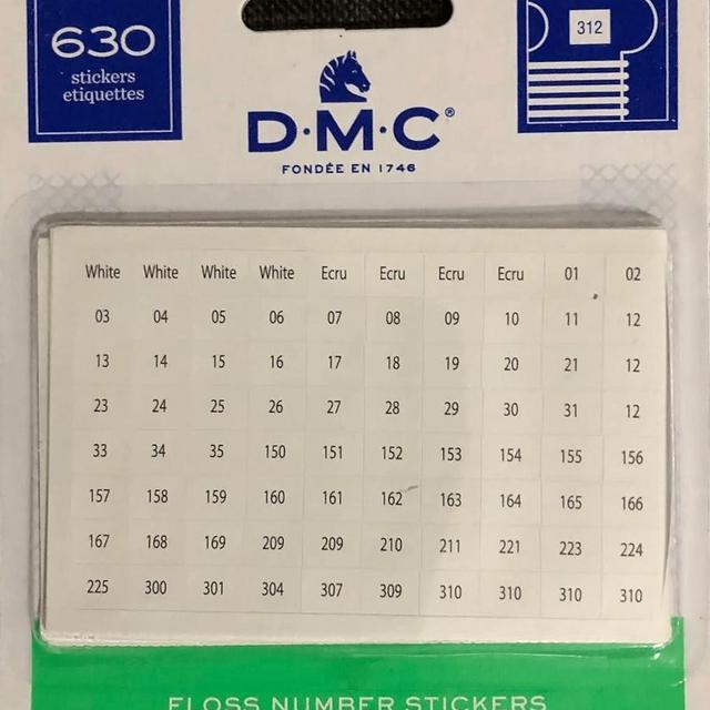 DMC Floss Number Stickers, 630/Pkg