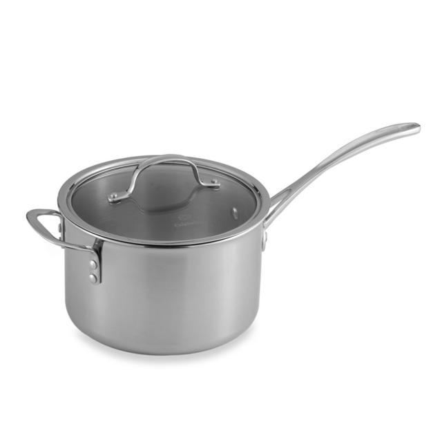 Calphalon® Tri-Ply Stainless Steel 4.5 qt. Saucepan with Lid