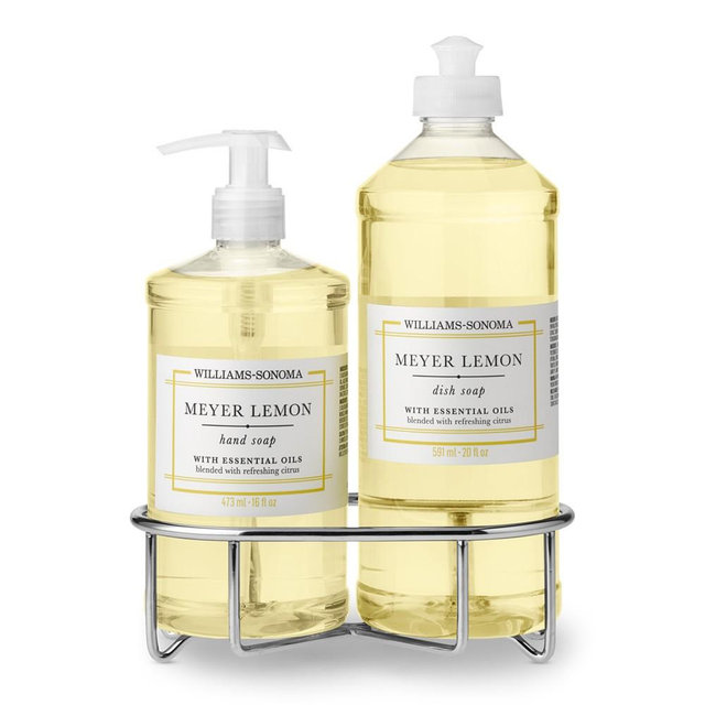Williams Sonoma Meyer Lemon Hand Soap & Dish Soap 3-Piece Kitchen Set, Stainless-Steel