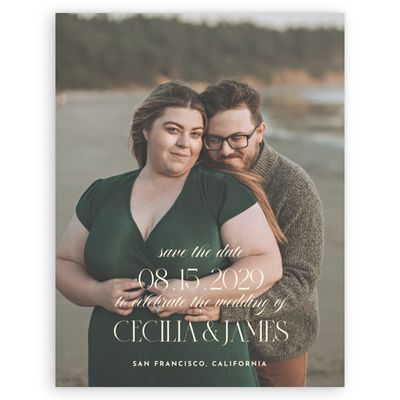 Cream, Beige Wedding Digital Save the Date - Milan Photo