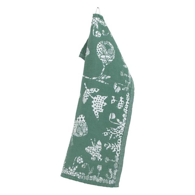 Aamos tea towel 48 x 70 cm, white - aspen green