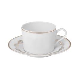 Hermès Chaine D'Ancre Platinium Tea Cup & Saucer
