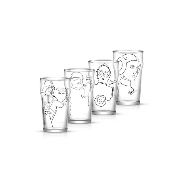 JoyJolt Star Wars Striking Sketch Characters Collection Pint Mug - 19.2 oz - Set of 4