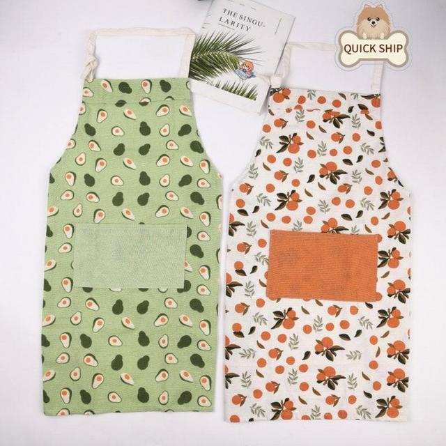 Orange Linen Fruit Apron