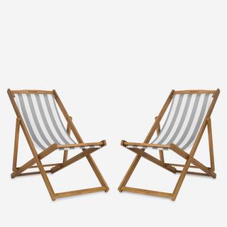 Loren Striped Foldable Sling Chair, Set of 2